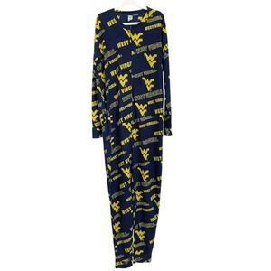 Sideline West Virginia Mountaineers WVU One Piece Union Suit Pajamas Large